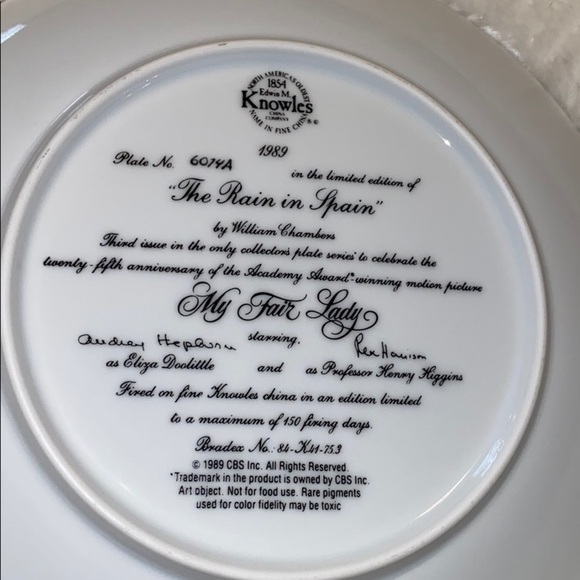 Knowles My Fair  Lady Authentic collectors plate - Picture 6 of 11